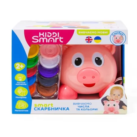 Интерактивная обучающая игрушка Kiddi Smart Умная копилочка украинский и английский языки 