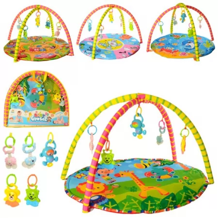 Коврик развивающий BabyToys 604 с погремушками и дугами Коврик развивающий BabyToys 604 с погремушками и дугами