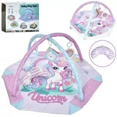 Коврик для младенца BabyToys ZL2411 единорог 2в1 с подвесками