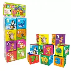 Мягкие кубики 4FUN Game Club Животные 6 штук водонепроницаемые
