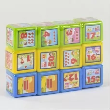 Кубики математические M Toys 09052 набор 12 штук пластмассовые