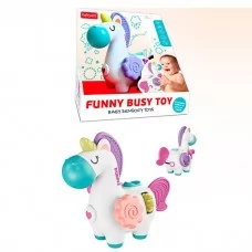 Игрушка единорог BabyToys BY117 с пищалкой и трещоткой, 23см Игрушка единорог BabyToys BY117 с пищалкой и трещоткой, 23см