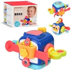 Развивающий бизикуб BabyToys BY207 с ключами и пищалкой Развивающий бизикуб BabyToys BY207 с ключами и пищалкой