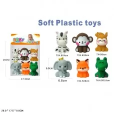 Пищалки BabyToys 508-352 животные 6 шт разные цвета