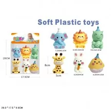 Пищащие игрушки животные BabyToys 508-354, 6 шт набор
