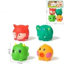 Игрушка пищалка BabyToys 560A-98 животные 4 шт разные цвета
