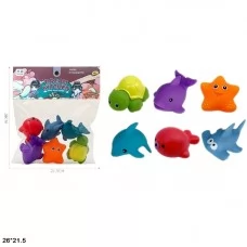 Игрушка пищалка BabyToys 6857 морские животные 6 шт