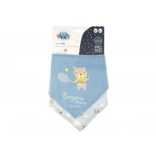 Слюнявчик муслиновый 2 шт BONJOUR PARIS голубой Canpol Babies 26/900_blu