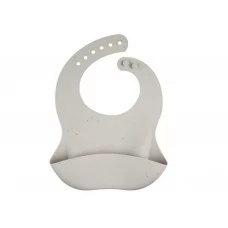 Слюнявчик силиконовый с карманом DOTS - серый Canpol Babies 51/029_grey