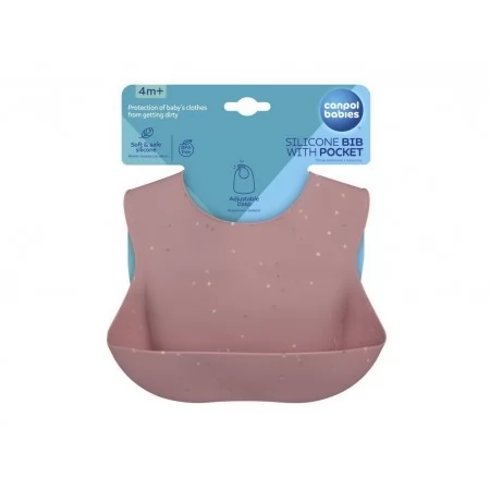 Слюнявчик силиконовый с карманом DOTS - розовый Canpol Babies 51/029_pin Слюнявчик силиконовый с карманом DOTS - розовый Canpol Babies 51/029_pin