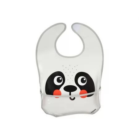 Слюнявчик пластмассовый с кармашком Hello Little - панда, Canpol Babies 9-232_whi Слюнявчик пластмассовый с кармашком Hello Little - панда, Canpol Babies 9-232_whi