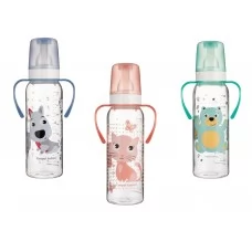 Бутылка 250 мл с рисунком и ручкой BPA FREE Коллекция цветной фермы Canpol Babies 11/845