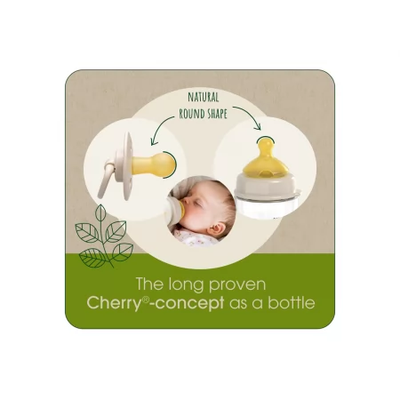 Соска круглая Cherry Green S, латекс, от 0+, S, медленный поток, 2шт, Nip 33042