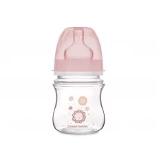 Пляшка з широким отвором антиколікова Easystart - Newborn baby 120 мл рожеві квіти Canpol Babies 35 35/216_pin