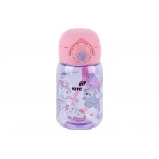 Бутылка для воды детская Cats Kite K25-1235-1, 360 мл, фиолетовая, с сеточкой-фильтром, Kite