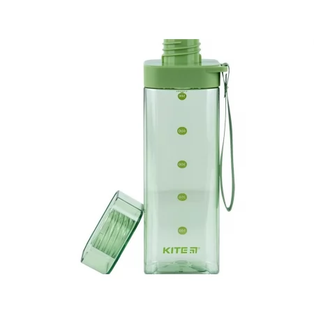Пляшечка для води квадратна зелена 550 мл, Kite K24-1209-2