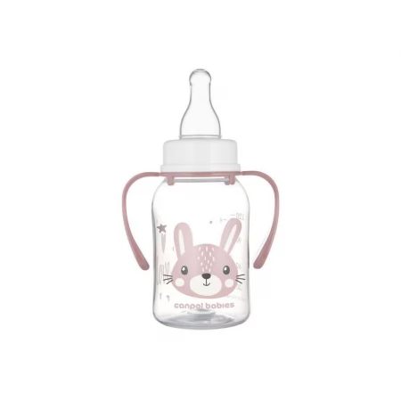 Стандартная бутылочка с ручками 120 мл CUTE ANIMALS – розовая Canpol Babies 11/823_pin
