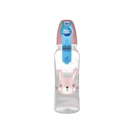 Стандартна пляшечка 250 мл CUTE ANIMALS - рожева Canpol Babies 11/841_pin