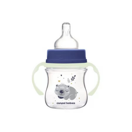 Пляшка антиколікова з широким отвором 120 мл Easystart Sleepy Koala - блакитна Canpol Babies 35/236