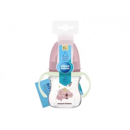 Пляшка антиколікова з широким отвором 120 мл Easystart Sleepy Koala - рожева Canpol Babies 35/236_p