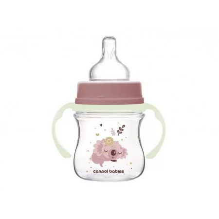 Пляшка антиколікова з широким отвором 120 мл Easystart Sleepy Koala - рожева Canpol Babies 35/236_p