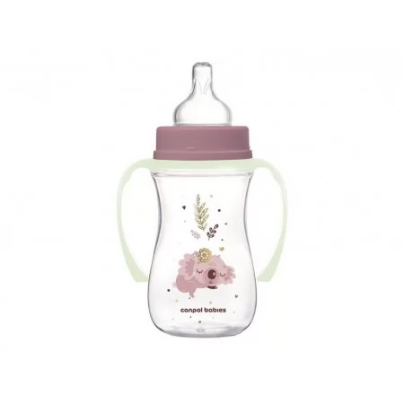 Пляшка антиколікова з широким отвором 240 мл Easystart Sleepy Koala - рожева Canpol Babies 35/237_p