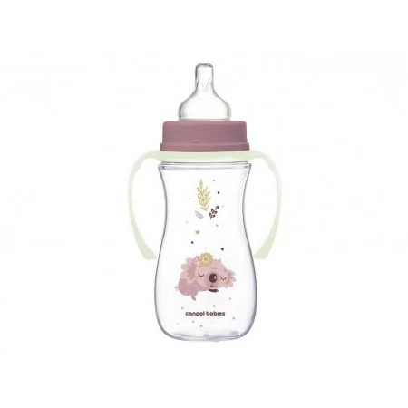 Бутылка антиколиковая с широким отверстием 300 мл Easystart Sleepy Koala - розовая Canpol Babies 35 35-238_pin