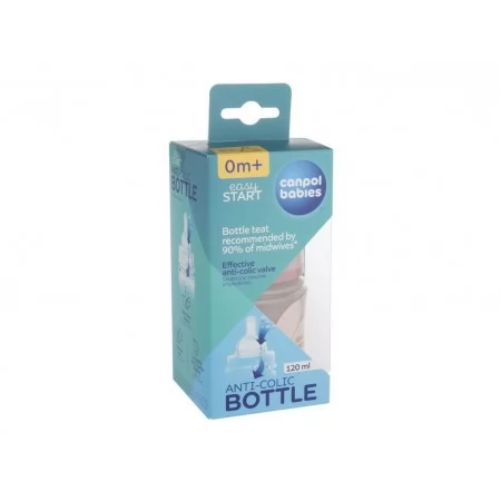 Бутылка антиколиковая с широким отверстием 120 мл Easystart GOLD - розовая Canpol Babies 35/239_pin