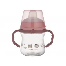 Кружка тренировочная с силиконовым носиком FirstCup 150 мл BONJOUR PARIS – розовая Canpol Babies 56 56-612-pin