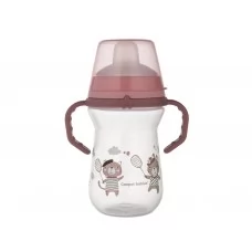 Кружка тренировочная с силиконовым носиком FirstCup 250 мл BONJOUR PARIS – розовая Canpol Babies 56 56-613-pin