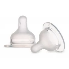 Соска силіконова до пляшечки S-Shape M повільна 2 шт Canpol Babies 59/892