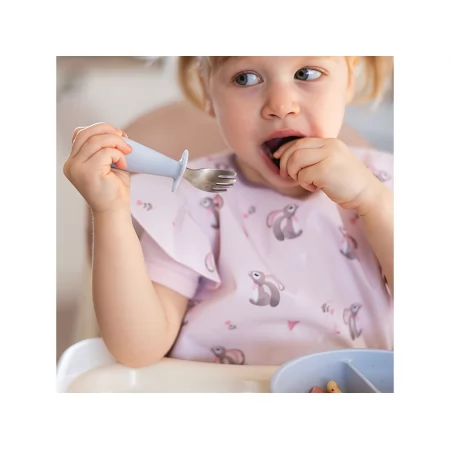 Детская ложка и вилка BabyOno из нержавеющей стали, розовые 1665/02 Детская ложка и вилка BabyOno из нержавеющей стали, розовые 1665/02