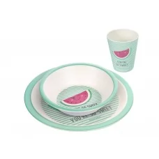 Набор посуды бамбуковой 3 эл SO COOL – розовый Canpol Babies 9/226_pin