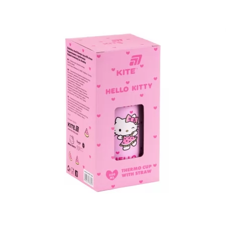 Термочашка з трубочкою 350мл Hello Kitty Kite HK25-1263 Термочашка з трубочкою 350мл Hello Kitty Kite HK25-1263