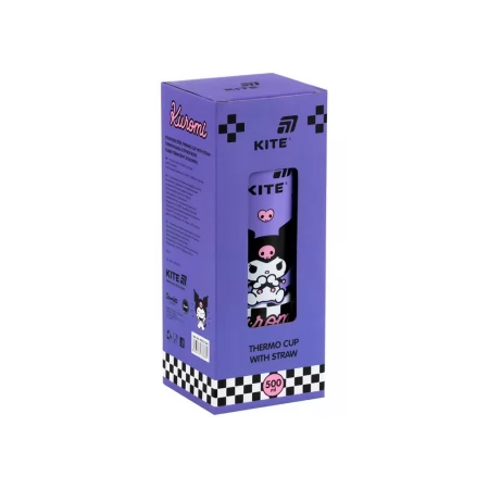 Термочашка з трубочкою 500мл Kuromi Kite HK25-1264 Термочашка з трубочкою 500мл Kuromi Kite HK25-1264