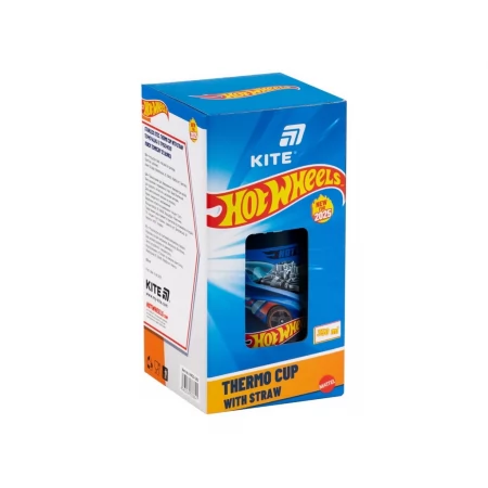 Термочашка з трубочкою 350 мл Hot Wheels Kite HW25-1263 Термочашка з трубочкою 350 мл Hot Wheels Kite HW25-1263