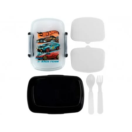 Ланчбокс з контейнерами та столовими приладами Kite Hot Wheels, HW26-181, 750 мл
