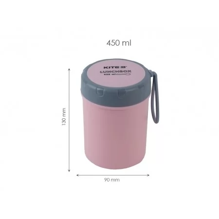 Ланчбокс розовый круглый 450 мл, Kite K23-187-3 Ланчбокс розовый круглый 450 мл, Kite K23-187-3