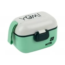 Ланчбокс Kite K25-1185-3, 450 мл, с миниконтейнером и ложкой, зеленый, Kite