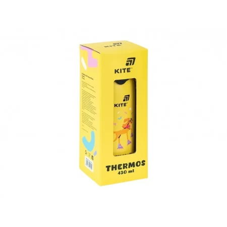 Термос з кнопкою Kite K25-1221-2 430 мл жовтий, з поїльником, Kite