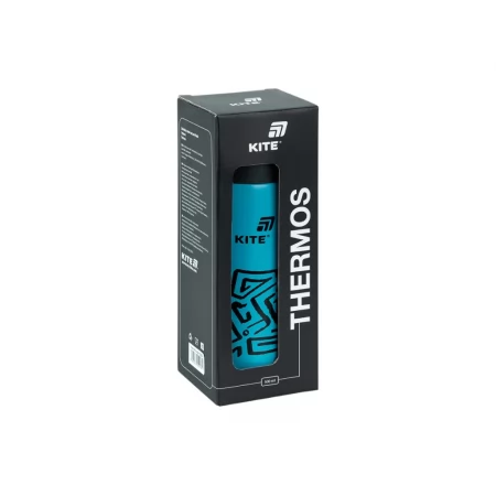 Термос Kite K25-1222-1 500 мл темно-бірюзовий, з кришкою-чашкою та поїльником, Kite Термос Kite K25-1222-1 500 мл темно-бірюзовий, з кришкою-чашкою та поїльником, Kite
