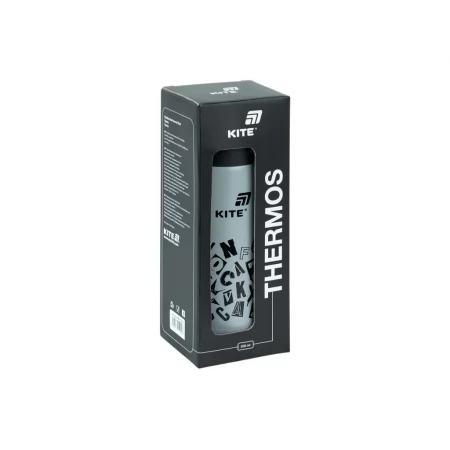 Термос Kite K25-1222-2 500 мл серый, с крышкой-чашкой и поильником, Kite