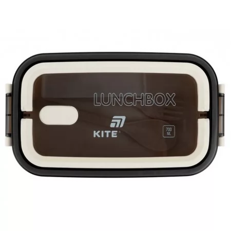 Ланчбокс з приборами та 2 відсіками Kite K26-182-2, 700 мл, бежевий