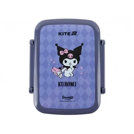 Ланчбокс пластиковий з перегородкою, дизайн Kuromi, 420 мл, Kite HK25-160-2 Ланчбокс пластиковий з перегородкою, дизайн Kuromi, 420 мл, Kite HK25-160-2