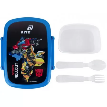 Ланчбокс с миниконтейнером и столовыми приборами Kite Transformers TF26-163, 750 мл Ланчбокс с миниконтейнером и столовыми приборами Kite Transformers TF26-163, 750 мл