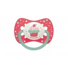 Пустышка силиконовая симметричная 0-6 месяцев Cupcake – розовая Canpol Babies 23/282_pin