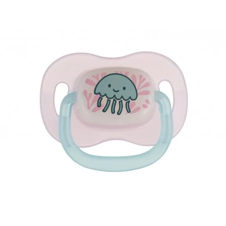 Пустышка силиконовая круглая 0-6 мес Love&Sea - розовая, Canpol babies 34/900_pin Пустышка силиконовая круглая 0-6 мес Love&Sea - розовая, Canpol babies 34/900_pin
