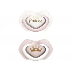Пустышка силиконовая симметричная 6-18 мес ROYAL BABY 2 шт - розовая Canpol Babies 22/651_pin