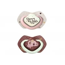 Пустышка силиконовая симметричная 6-18 мес SLEEPY KOALA 2 шт - розовая Canpol Babies 22/659_pin