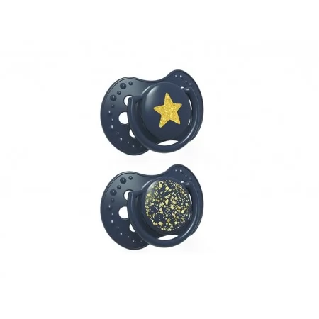 Пустышка силиконовая динамическая 18+ месяцев 2 шт Stardust – синяя LOVI 22/895_blue